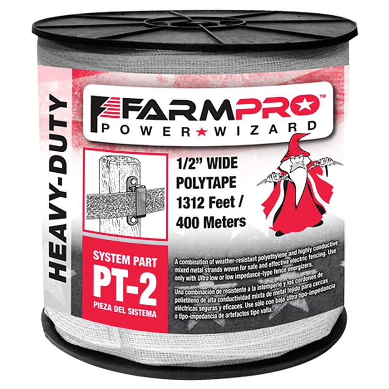 Power Wizard Poly-Tape 1/2" Wide - 1312 Ft.  Electric Fence