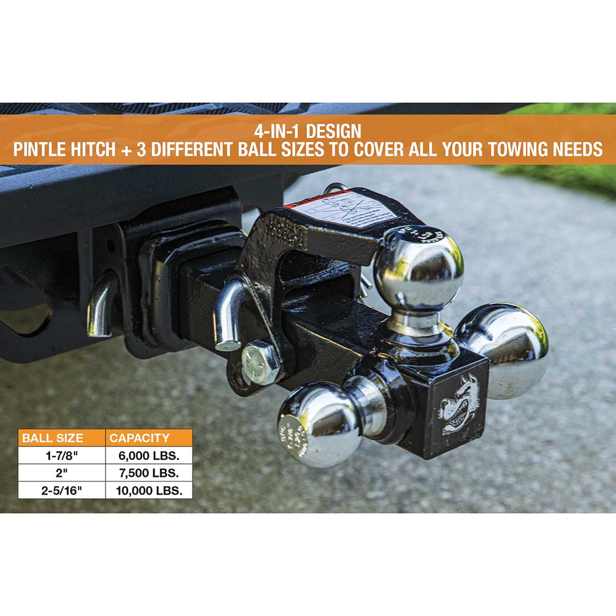 Tri-Ball Hitch with Pintle Hook