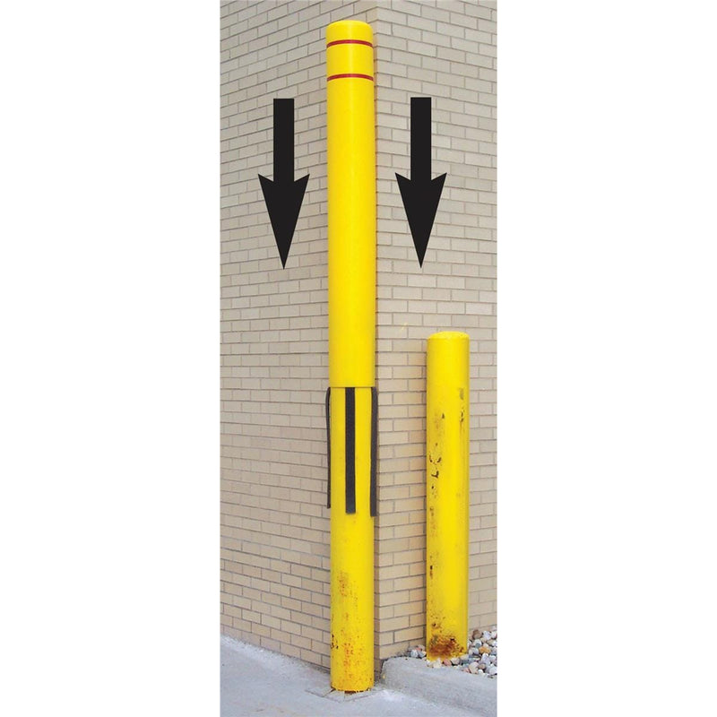 Reflective Bollard Sleeve, Yellow with Red Reflective Tape
