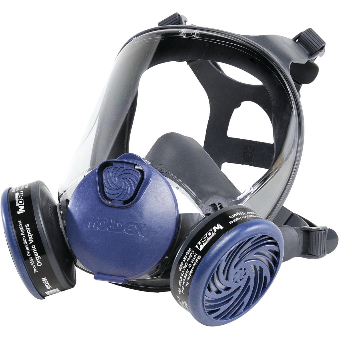 9000 Series Full-Face Respirator with organic vapor cartridges attached