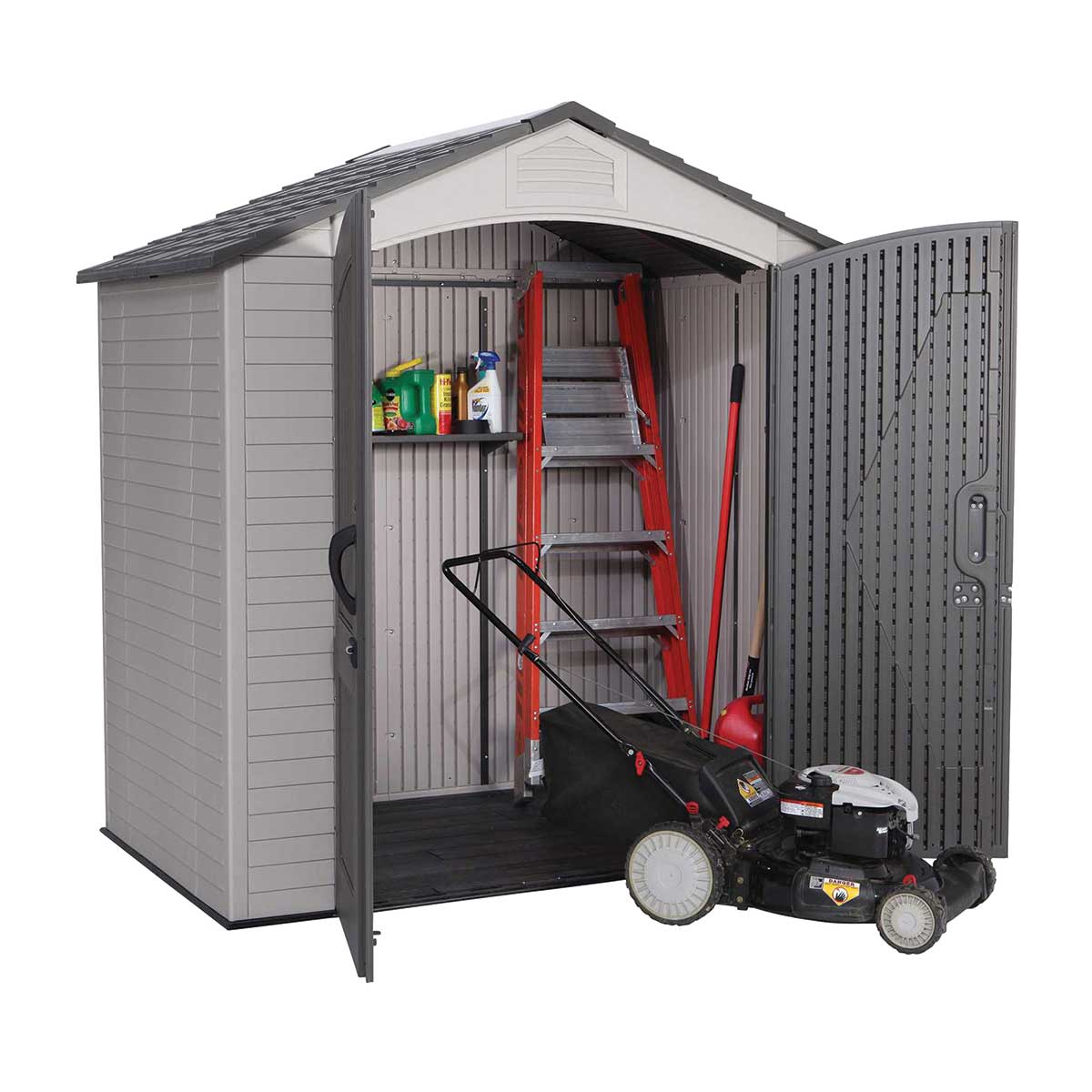 Lifetime 7 Ft. x 4.5 Ft. Outdoor Storage Shed In Use+++Lifetime 7 Ft. x 4.5 Ft. Outdoor Storage Shed In Use