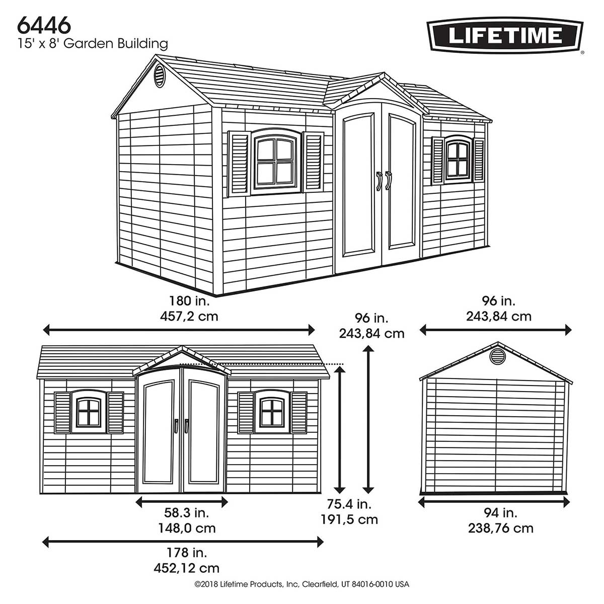Lifetime 15 Ft. x 8 Ft. Outdoor Storage Shed