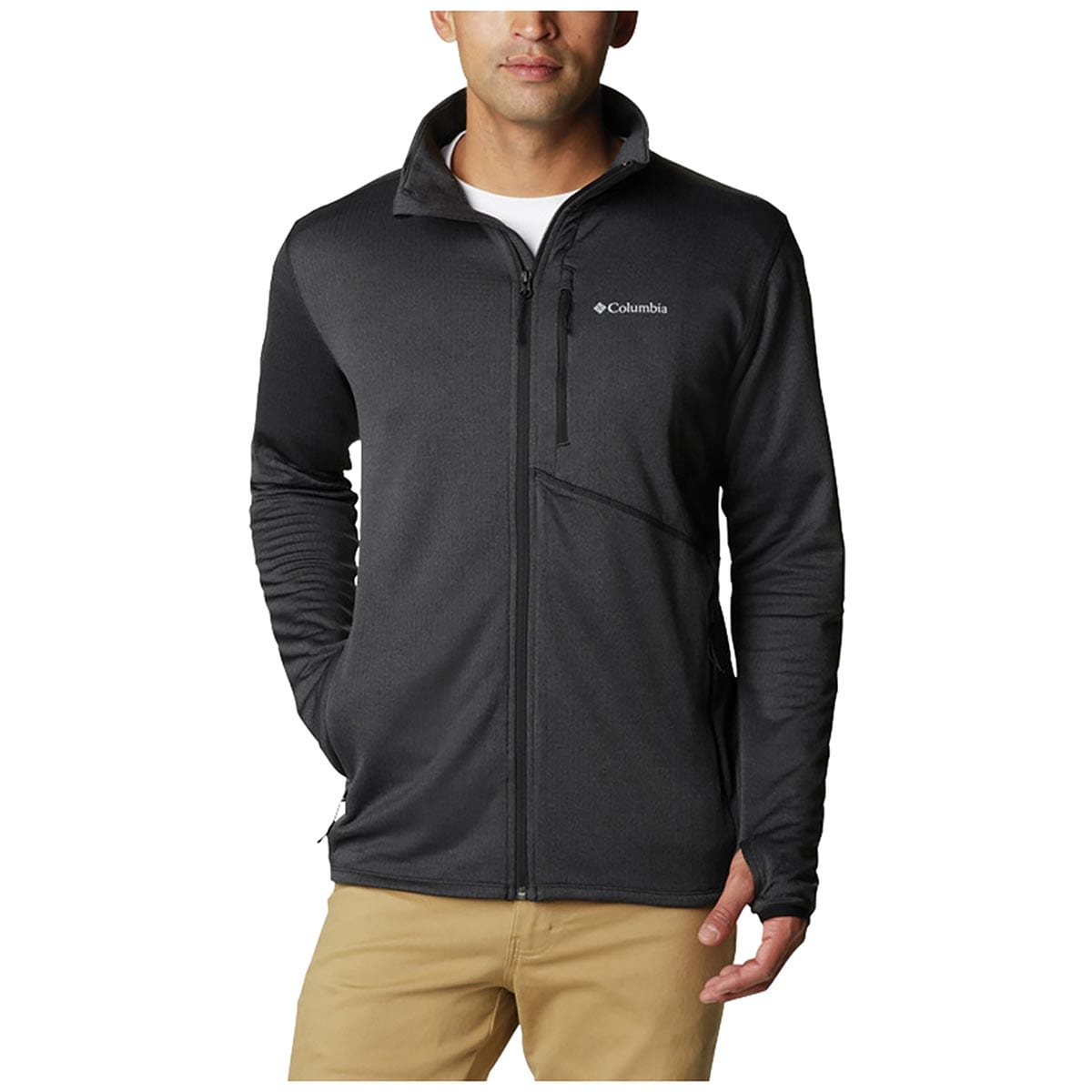 Black Heather Columbia Park View Fleece Full Zip