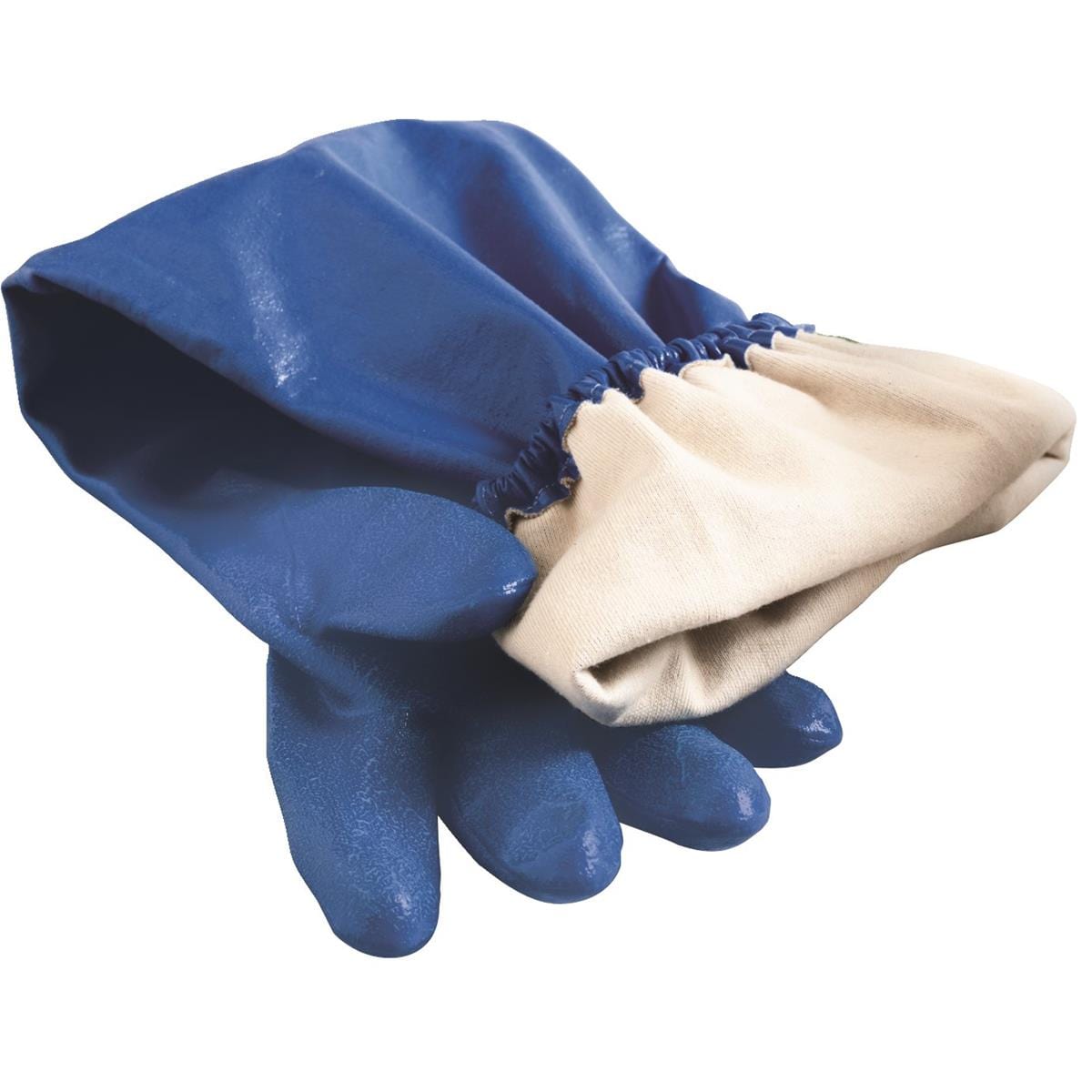 Shoulder-Length, Knit-Lined Nitrile Gloves, 24"L