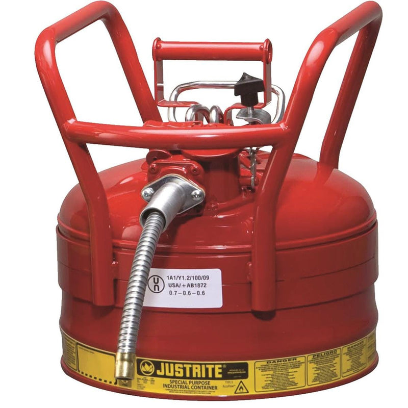 2-1/2-gal. Justrite Type-II AccuFlow™ DOT Safety Can