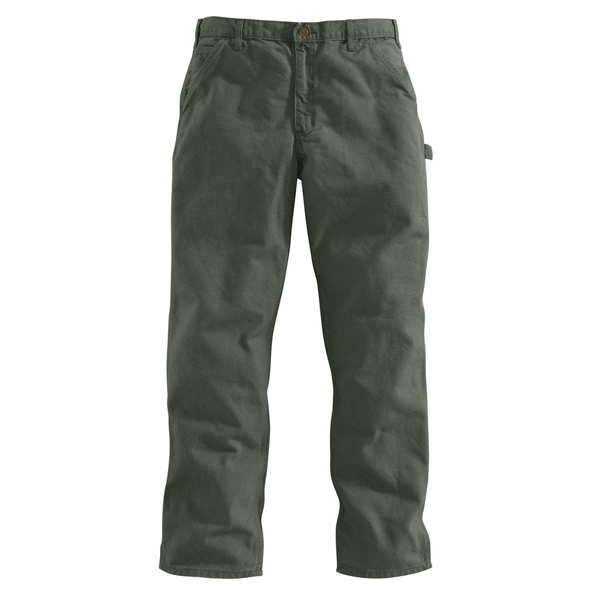 Carhartt Pants Men 34x26.5 Green Canvas Carpenter Loose Fit Workwear B11  MOS