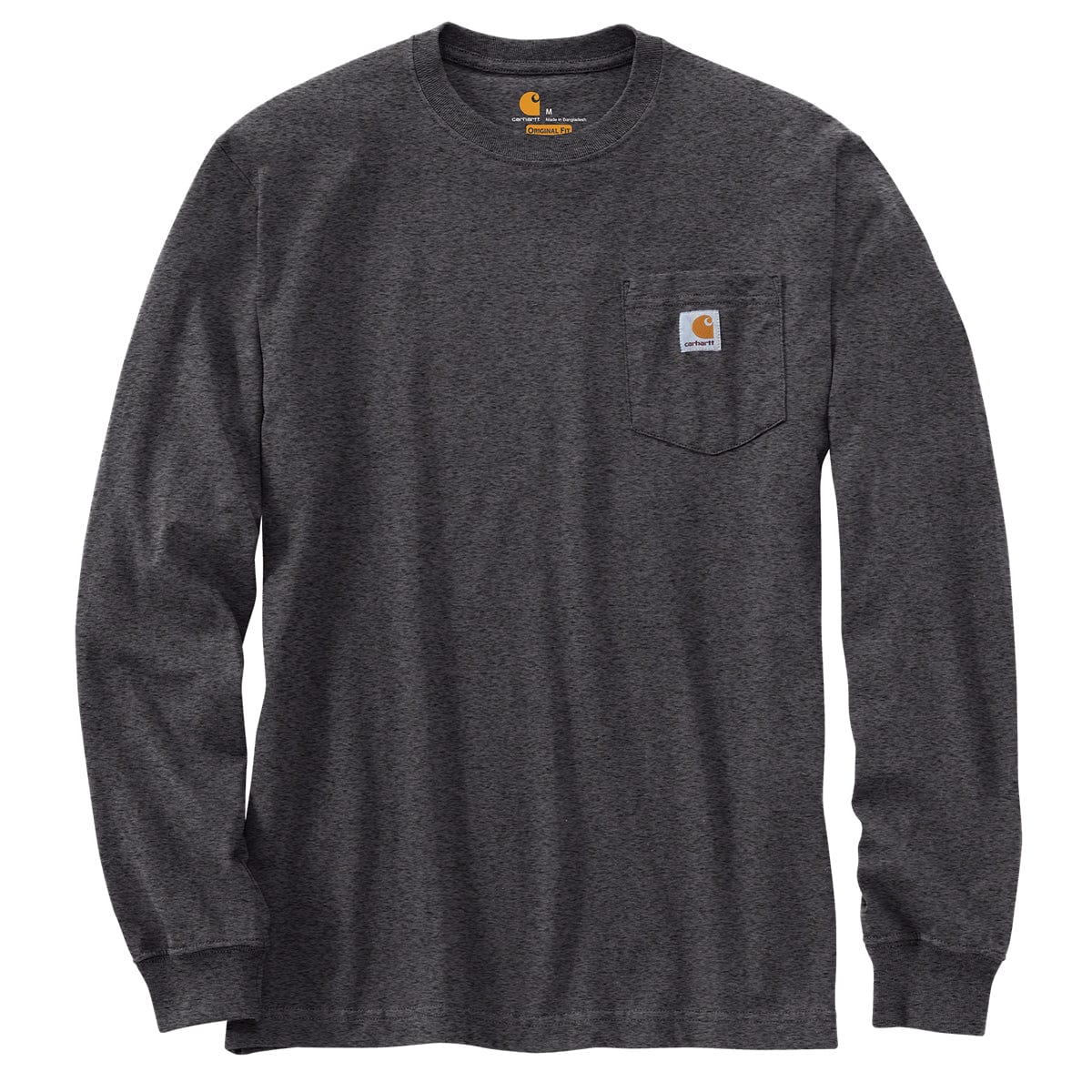 Carbon Heather Carhartt K126 Loose Fit Heavyweight Long-Sleeve Pocket T-Shirt