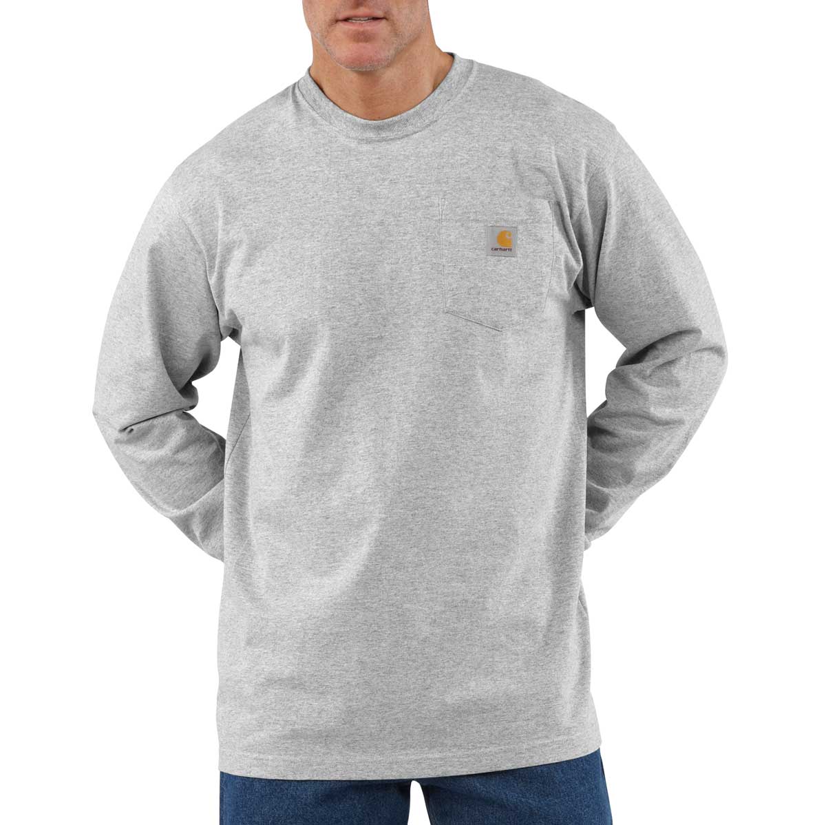 Carhartt K126 Loose Fit Heavyweight Long-Sleeve Pocket T-Shirt on model