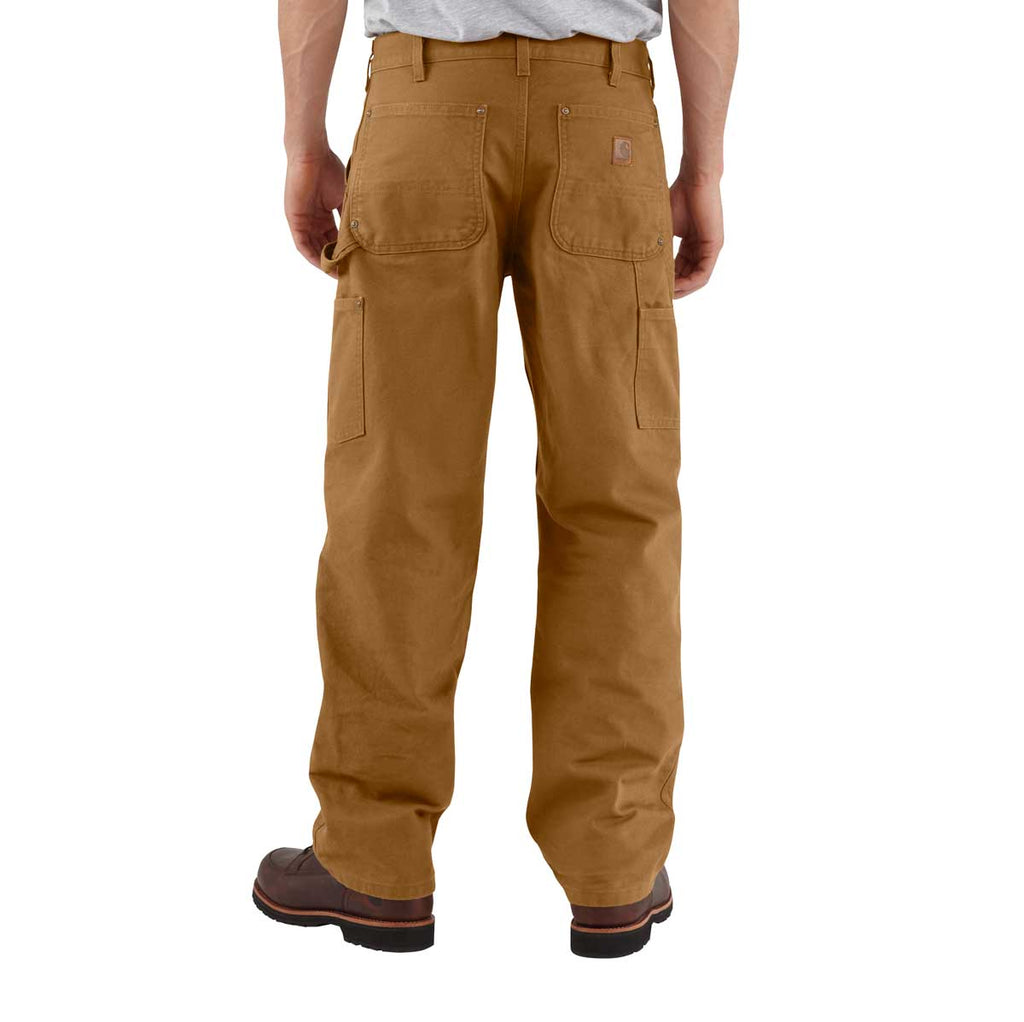 Back of Carhartt Loose Fit Washed Duck Double-Front Utility Work Pant on model