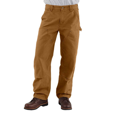 Brown Carhartt Loose Fit Washed Duck Double-Front Utility Work Pant