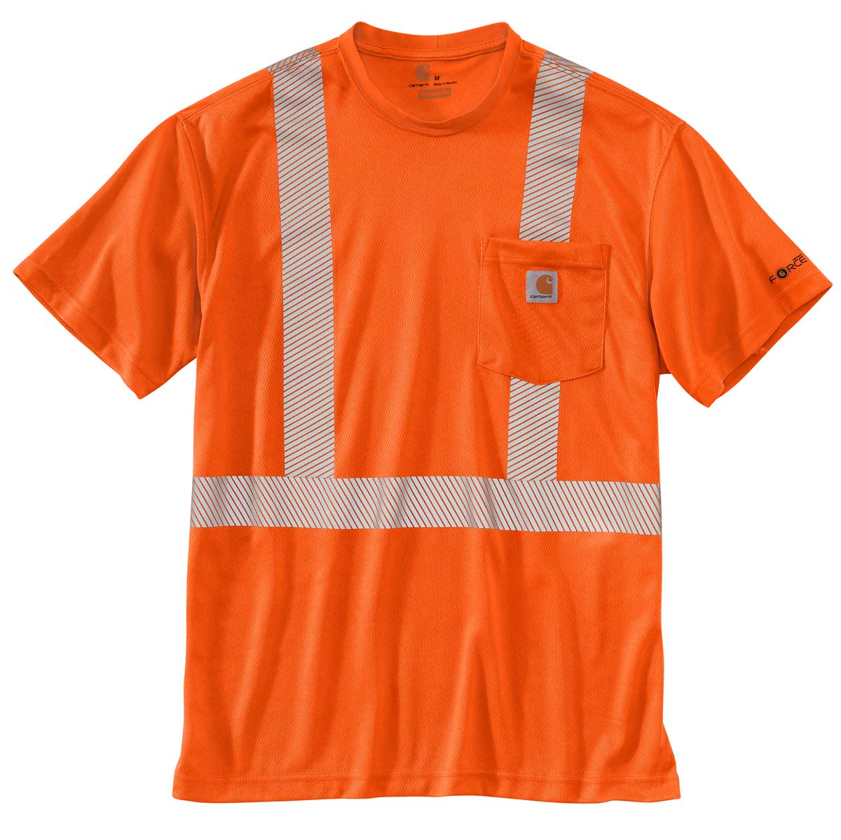 Orange Carhartt 100495 ANSI Class 2 Hi-Vis Force Short-Sleeve T-Shirt