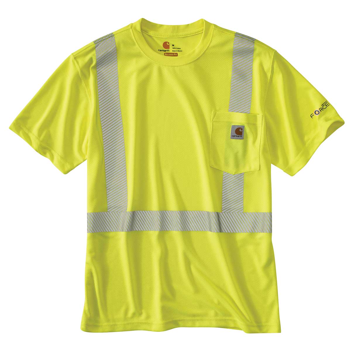Lime Carhartt 100495 ANSI Class 2 Hi-Vis Force Short-Sleeve T-Shirt