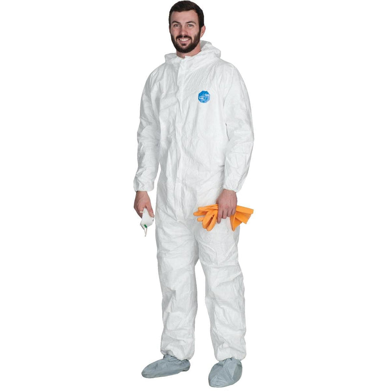 DuPont Tyvek Elastic-Cuff Hooded Coveralls With Attached Boots, 2XL