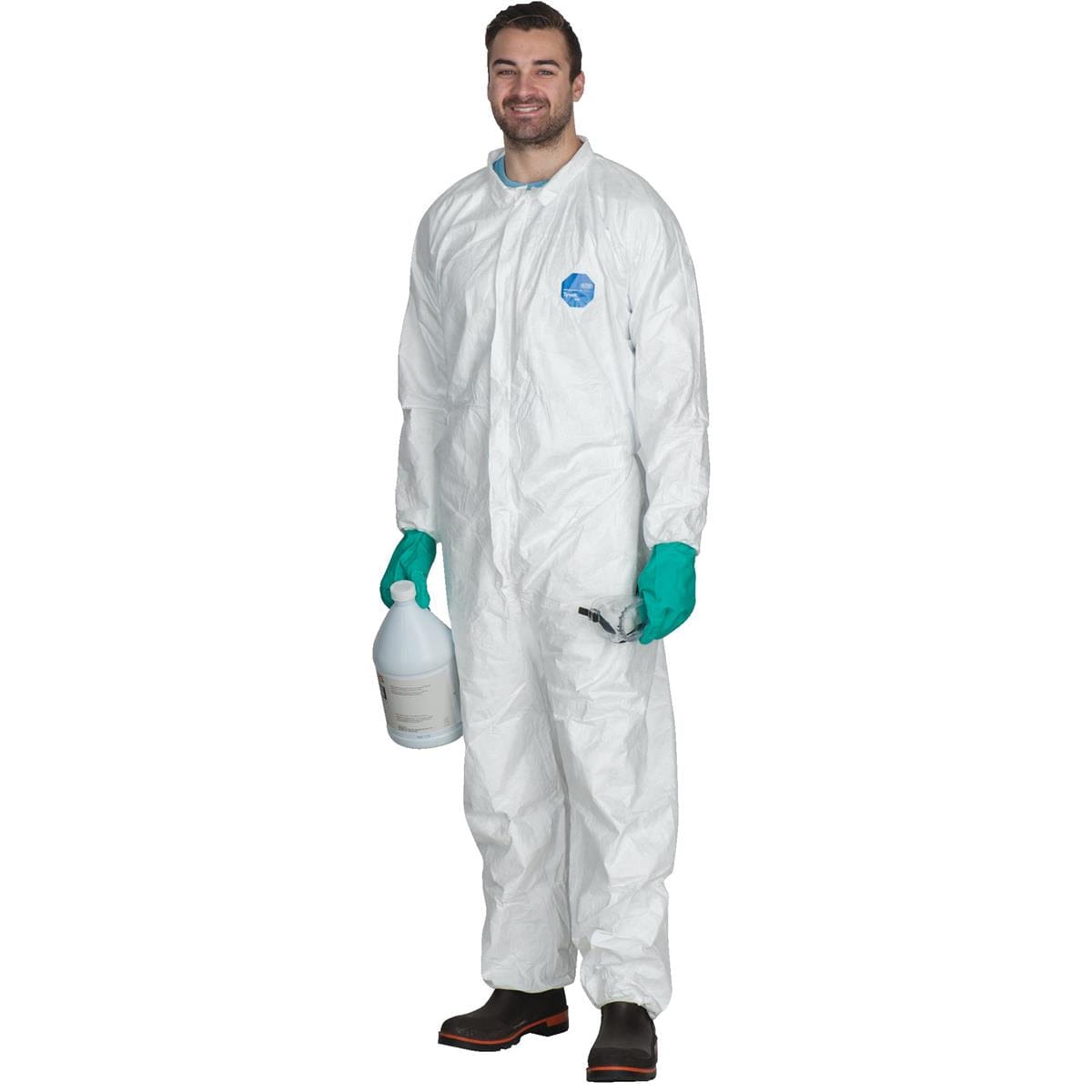 DUPONT Unhooded Tyvek® Coveralls with Elastic Wrists and Ankles