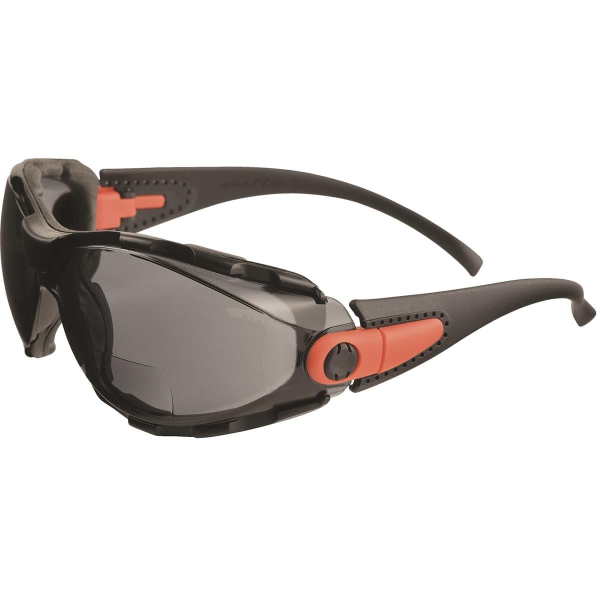 Elvex Go-Specs Bifocal Safety Glasses Black Foam Gray AF Lens +1.50