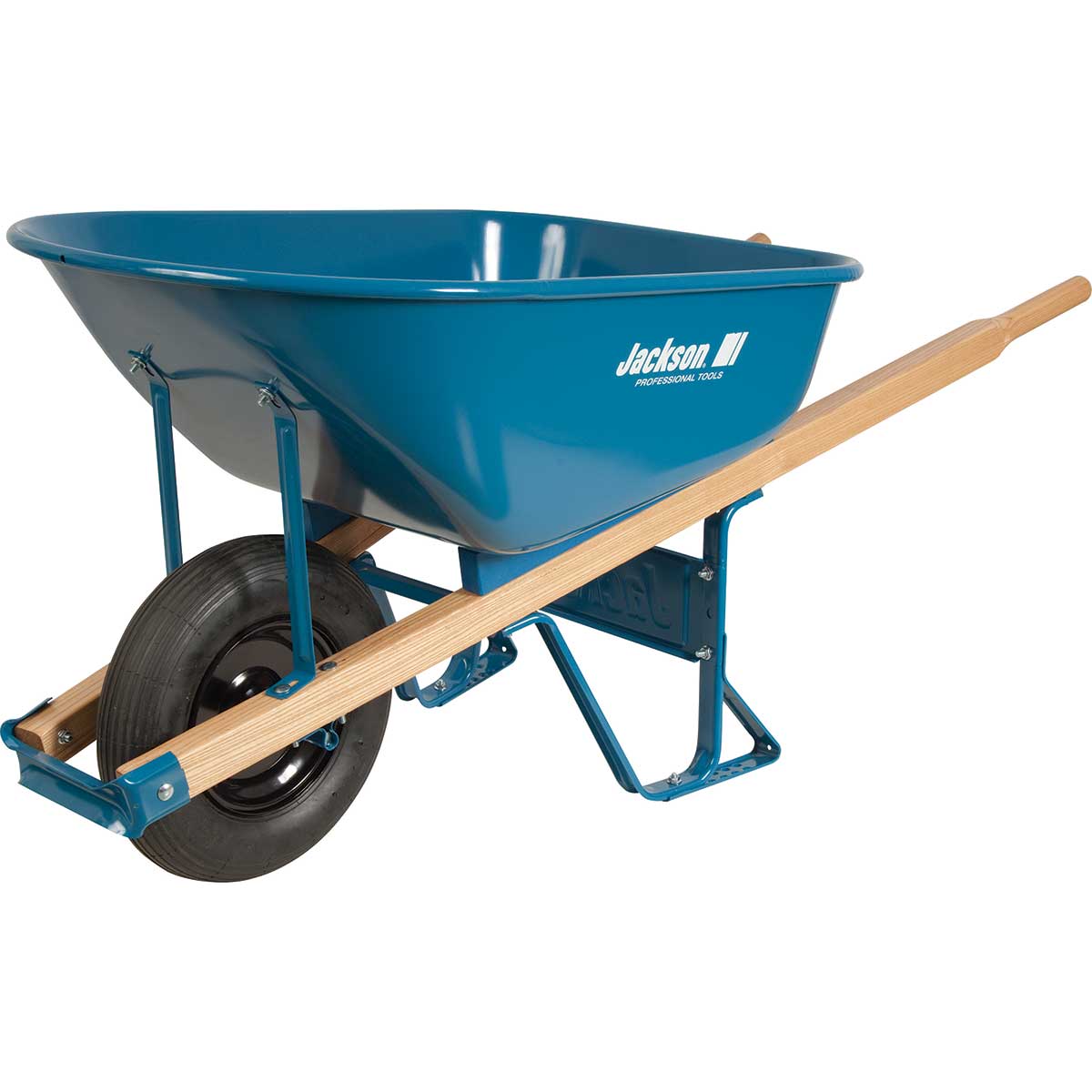 JACKSON 6-cu ft. Steel Wheelbarrow, Flat Free