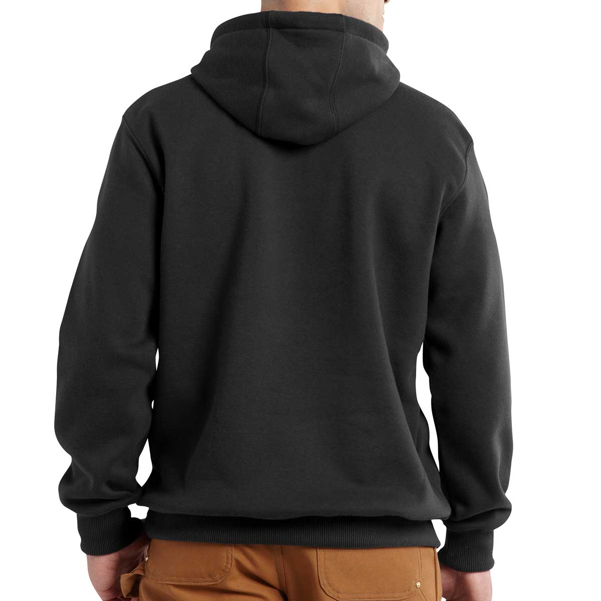Back of Carhartt Rain Defender Loose Fit Heavyweight Sweatshirt on model