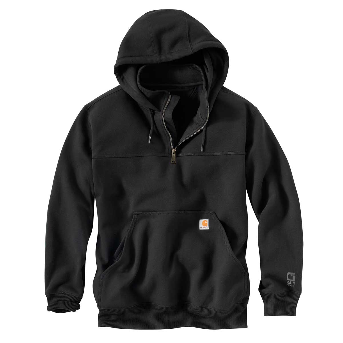 Black Carhartt Rain Defender Loose Fit Heavyweight Quarter Zip Sweatshirt