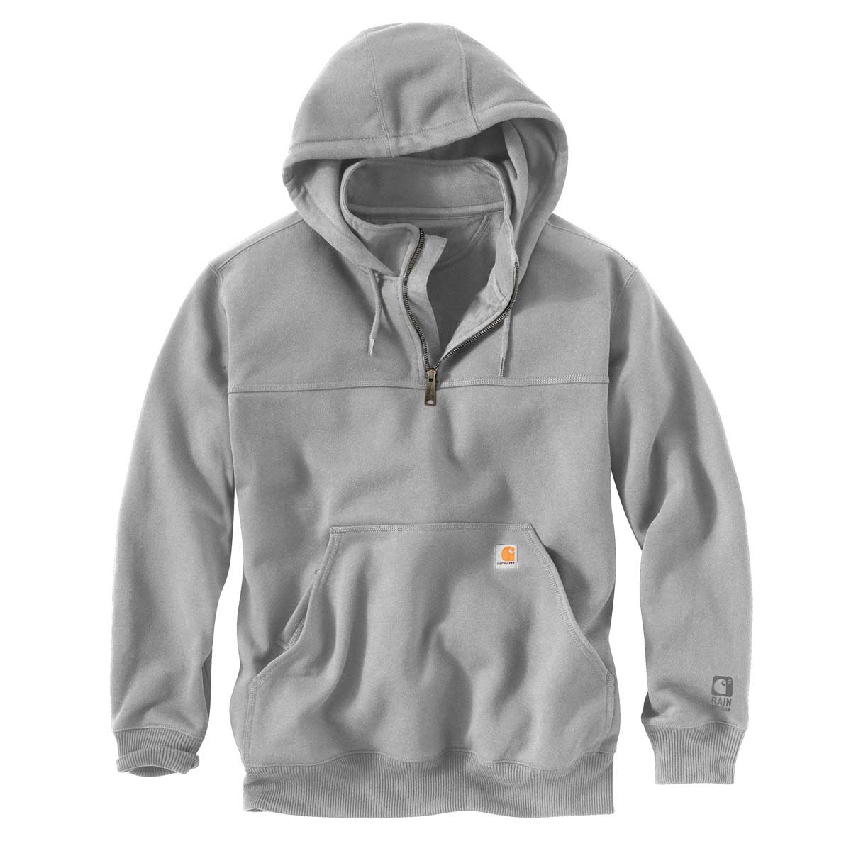 Heather Gray Carhartt Rain Defender Loose Fit Heavyweight Quarter Zip Sweatshirt