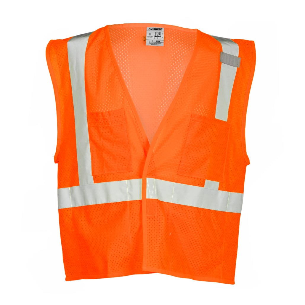 Orange Kishigo ANSI Class 2 Ultra-Cool 4 Pocket Hi-Vis Safety Vest