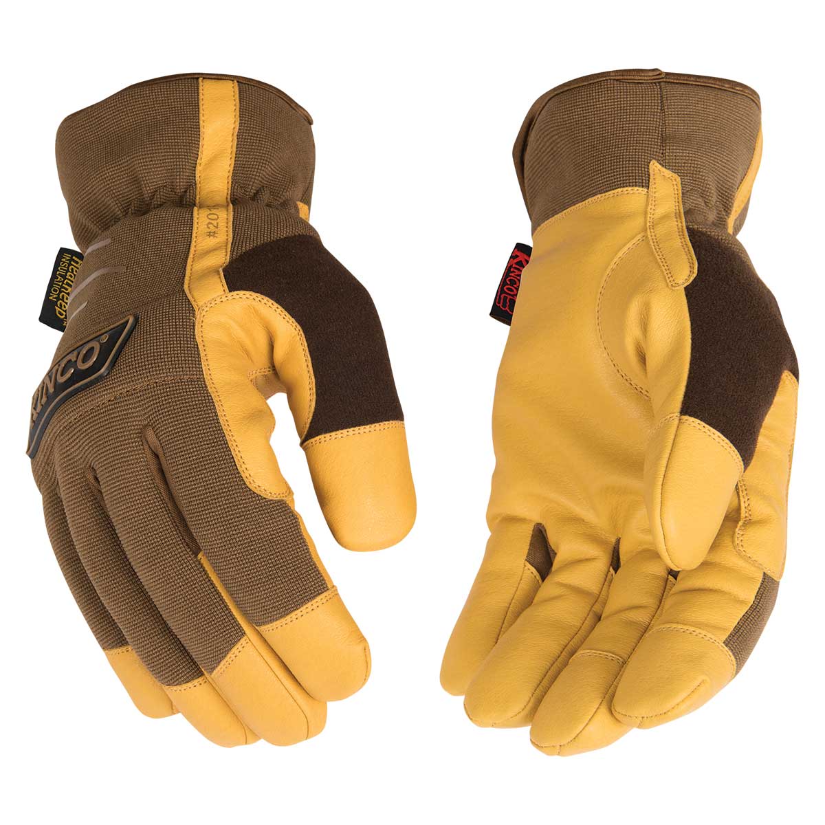 Kinco Pro 3104HKP Men's Lined Hybrid Ski Gloves - Buffalo Leather & Synthetic, Heatkeep Lining, Water-Resistant