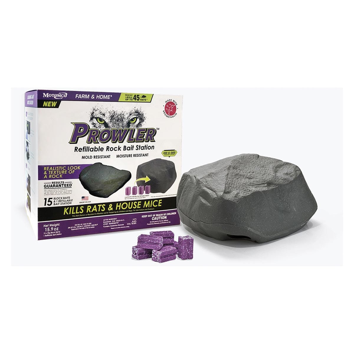 Prowler Rat and Mouse Killer Refillable Rock Bait Station