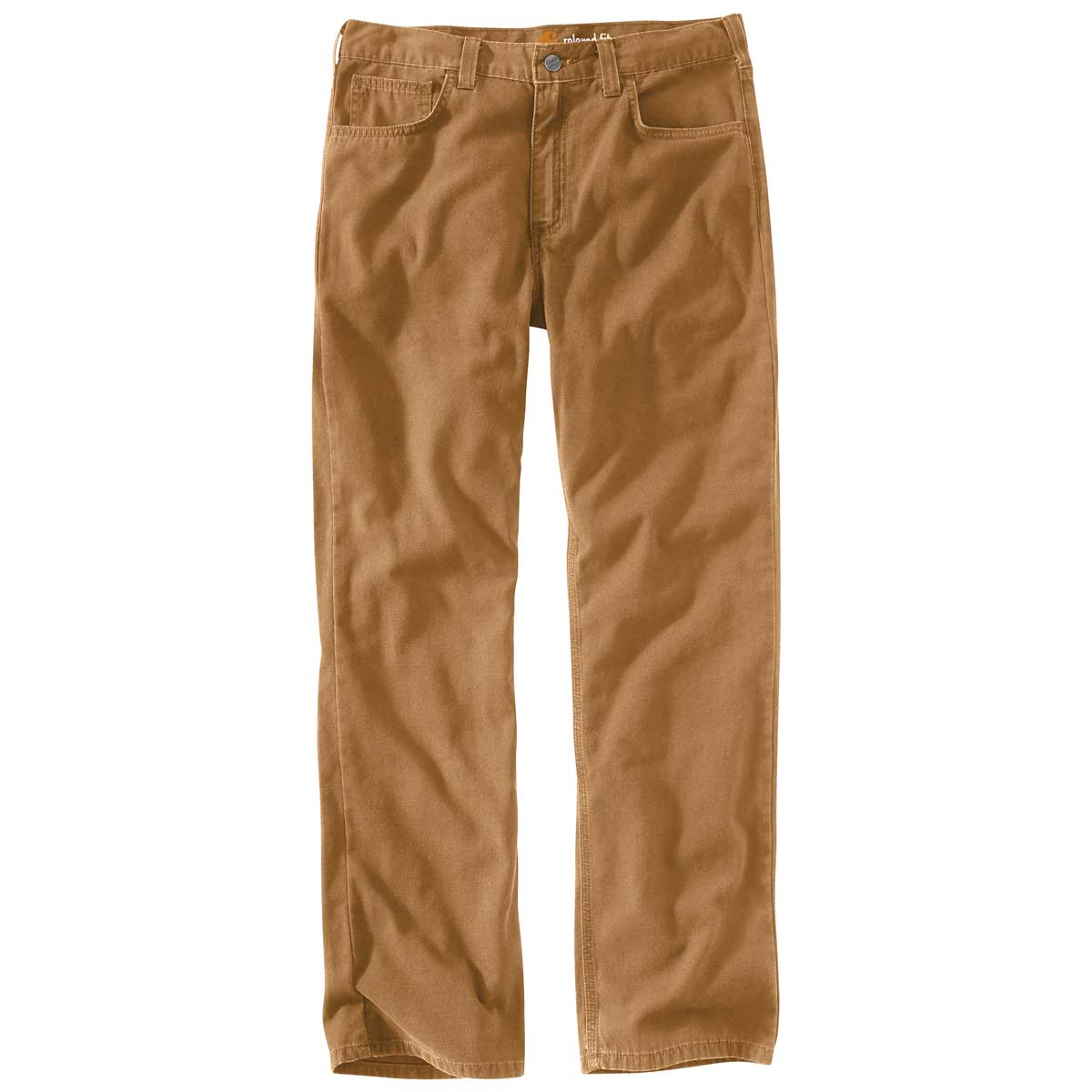 Hickory Carhartt Rugged Flex Relaxed Fit Canvas 5-Pocket Work Pant, Gravel and Hickory
