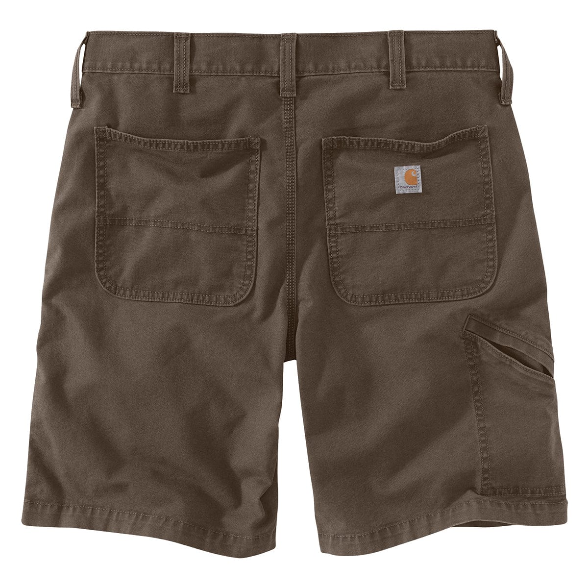 View of the back of the tarmac Carhartt Rugged Flex Relaxed Fit Canvas Work Short