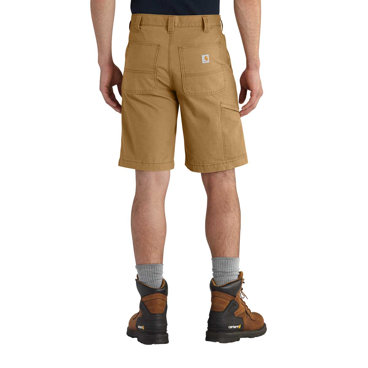 Back of Carhartt Rugged Flex Relaxed Fit Canvas Work Short on model