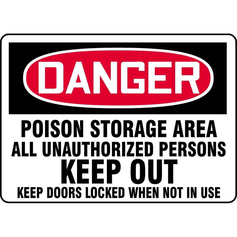 "Danger - Poison Storage Area..." Warning Sign