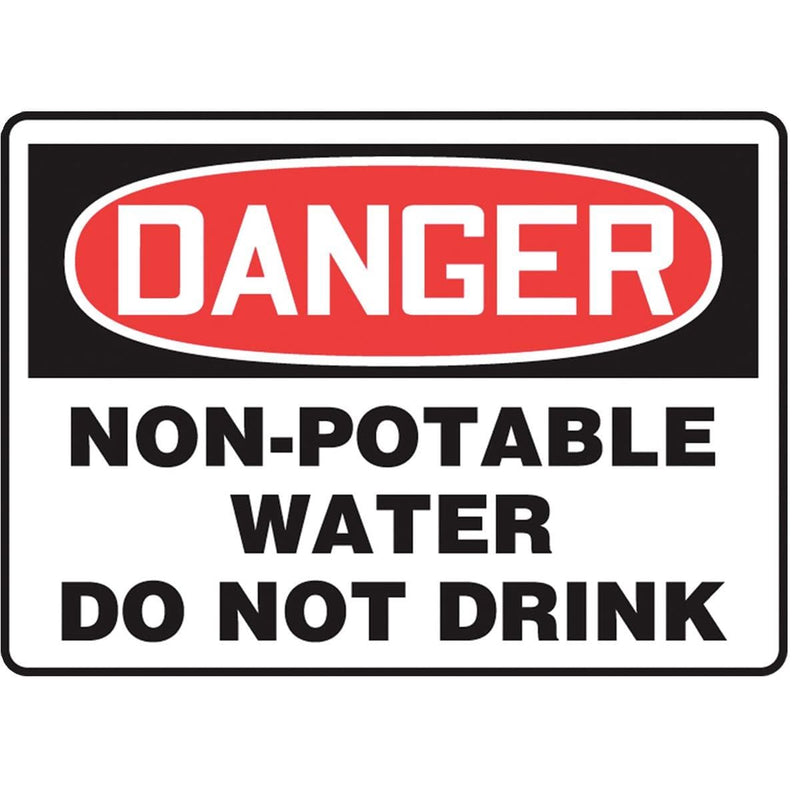 "Danger - Non-Potable Water Do Not Drink" Warning Sign