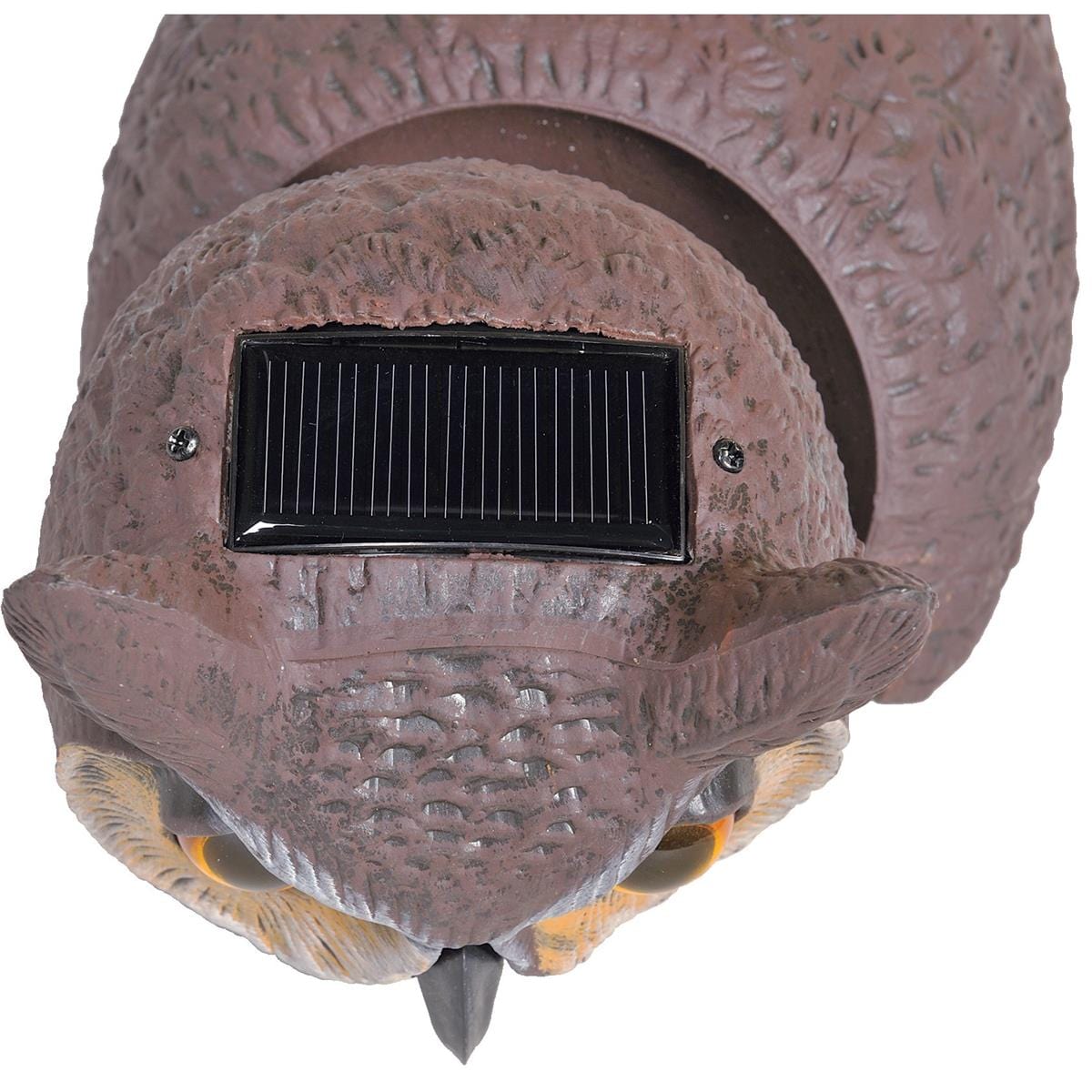 Solar-Powered Owl Decoy with Rotating Head