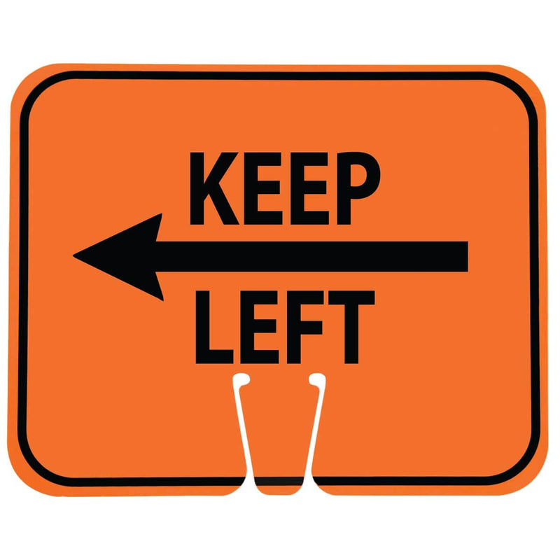 "Keep Left" Traffic Cone Sign