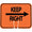 "Keep Right" Traffic Cone Sign