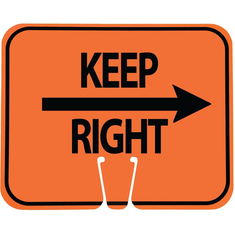 "Keep Right" Traffic Cone Sign