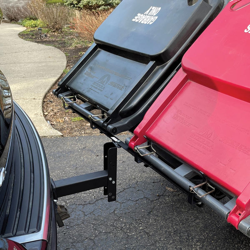 Dual-Can Garbage Can Hauling Hooks, Receiver Mounted