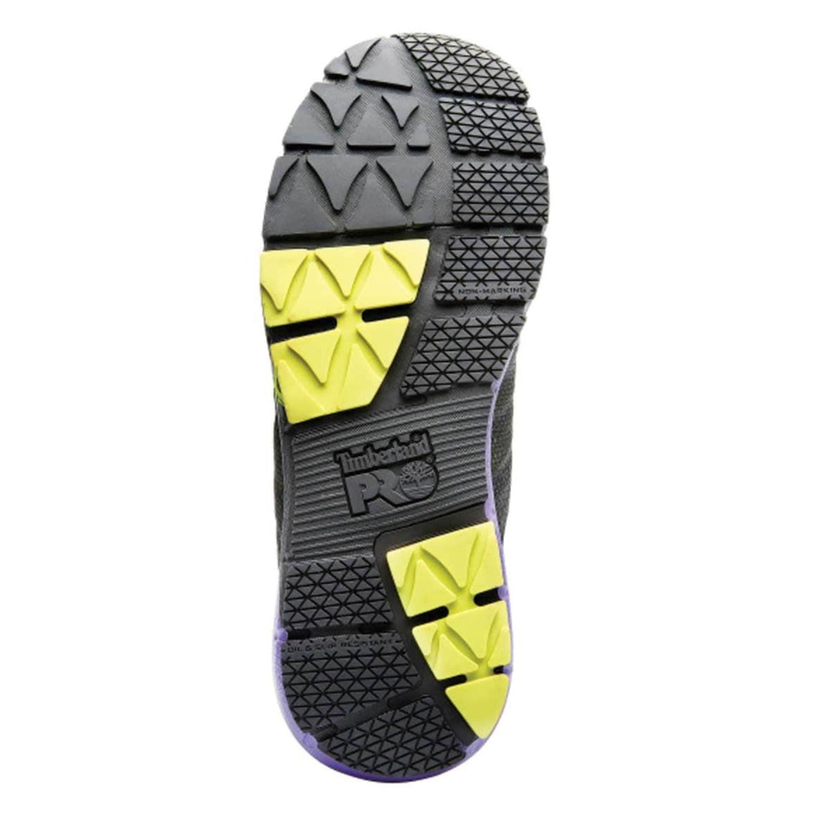 Image showing the sole of the purple Timberland PRO Women's Radius Composite Toe Athletic Shoe