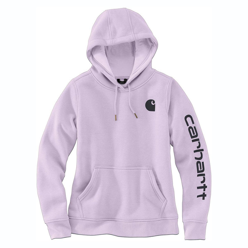 Carhartt Women's Relaxed Fit Midweight Logo Sleeve Hooded Sweatshirt - Limited Time Colors