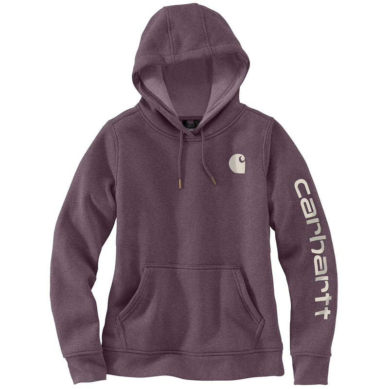 Carhartt Women's Relaxed Fit Midweight Logo Sleeve Hooded Sweatshirt - Limited Time Colors