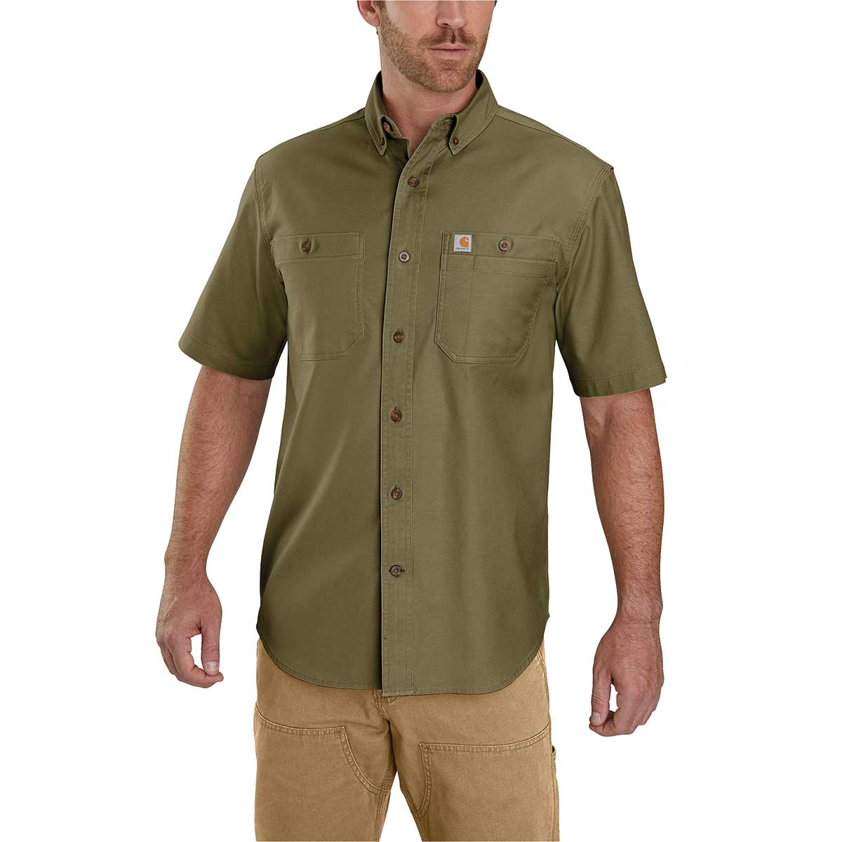 Carhartt Men's Rugged Flex Relaxed Fit Midweight Canvas Short Sleeve Shirt