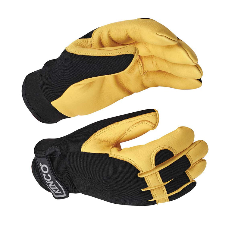 KincoPro Grain Deerskin & Synthetic Hybrid Gloves with Pull-Strap