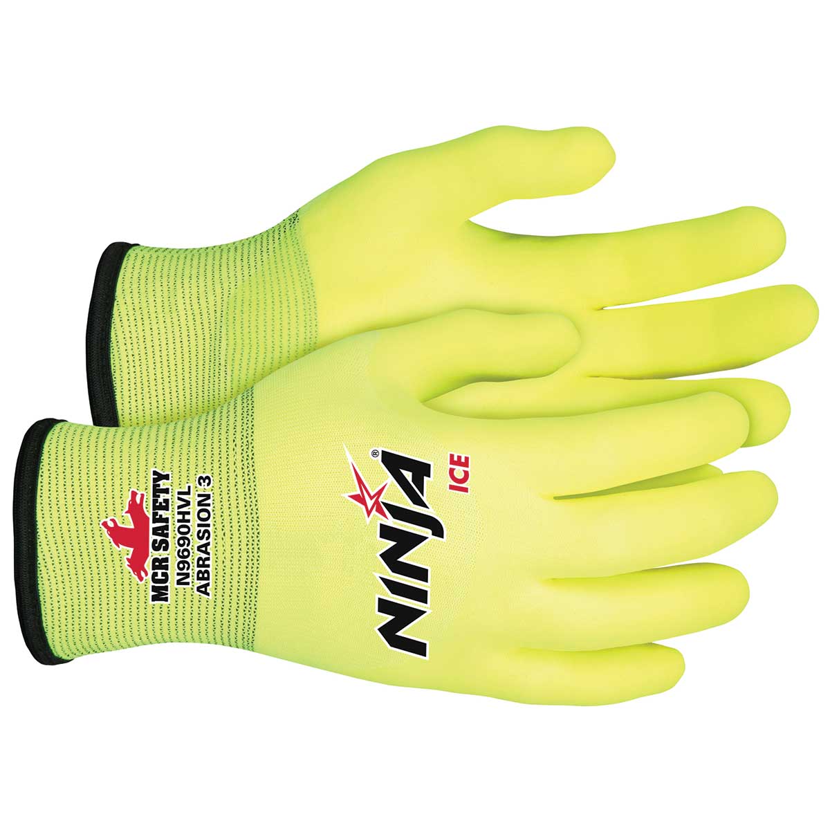 Ninja Ice Enhanced Visibility 15 Gauge Nylon Coated Hi-Vis Gloves