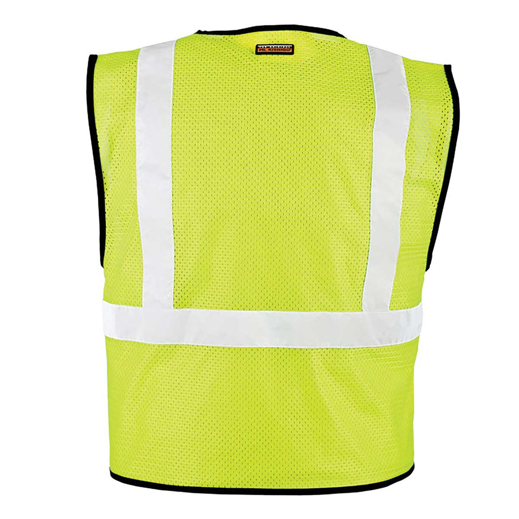 View of the back of the Kishigo ANSI Class 2 Hi-Vis Super Economy Hook & Loop Mesh Safety Vest