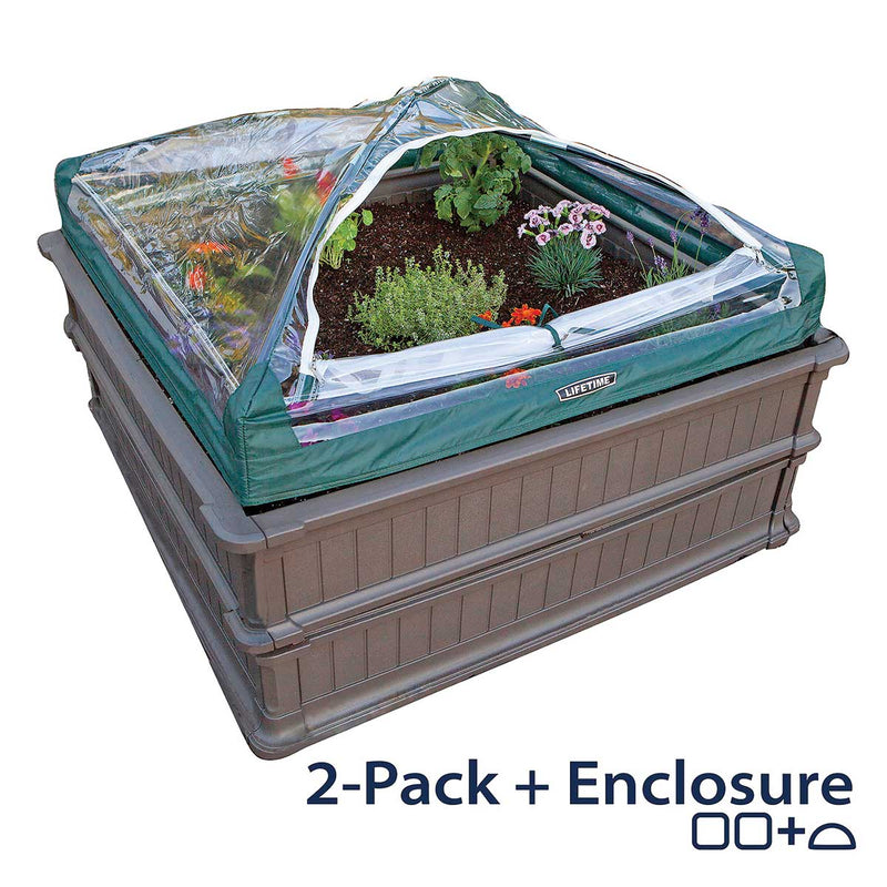 Lifetime Raised Garden Bed Kit (2 Beds, 1 Enclosure)