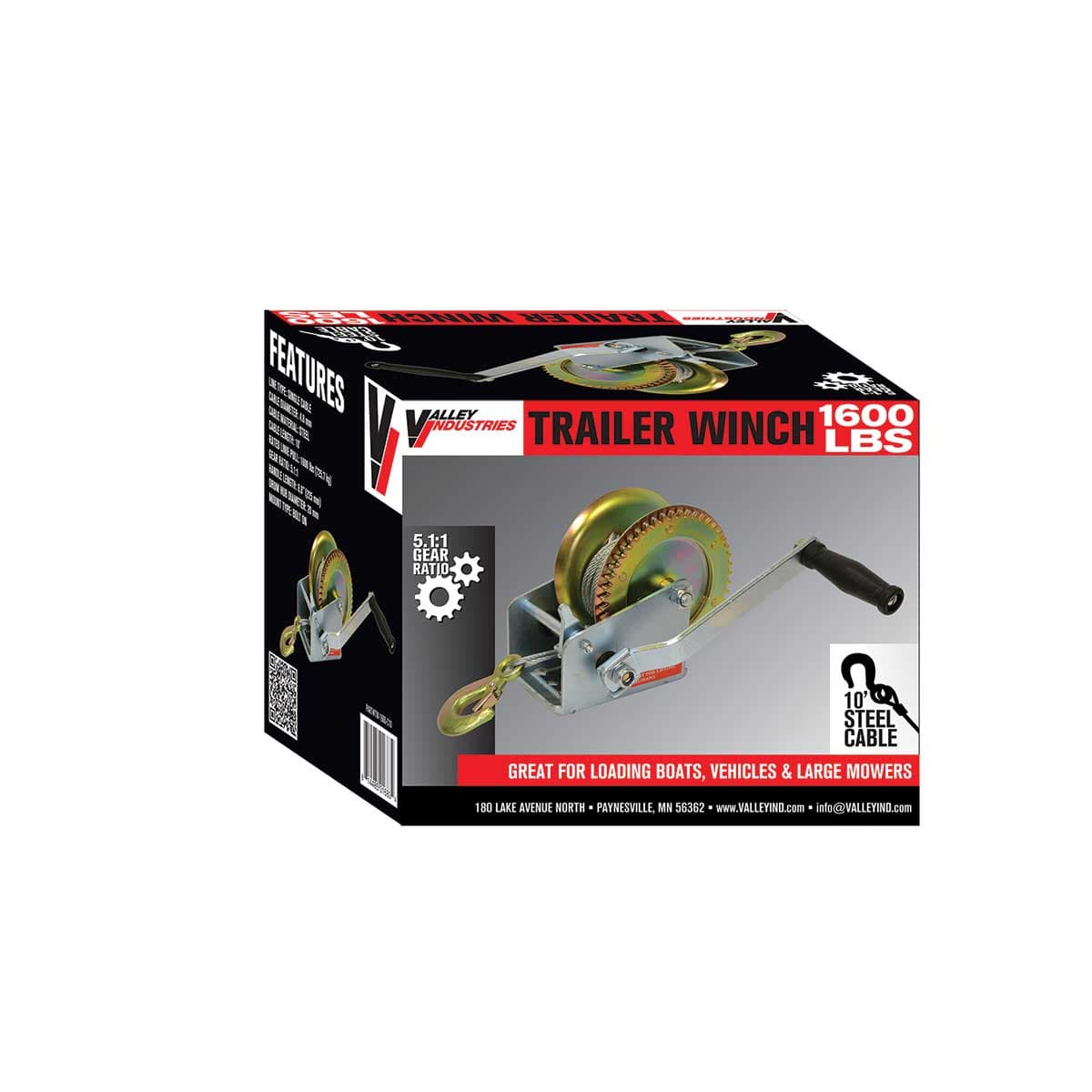 Valley Industries Side Wind Trailer Winch