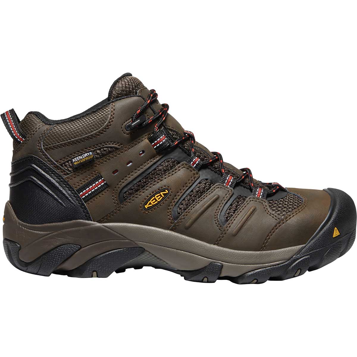 Brown KEEN Utility Men's Lansing Mid Waterproof Steel Toe Hiker Boots