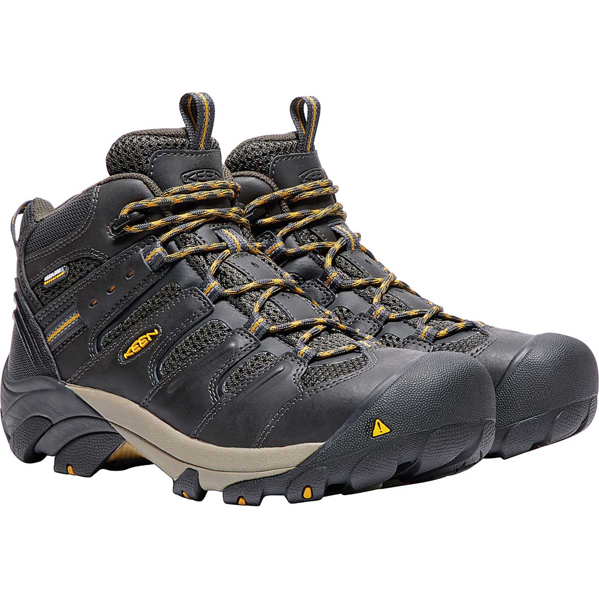 Cascade Raven/Tawny Olive KEEN Utility Men's Lansing Mid Waterproof Steel Toe Hiker Boots