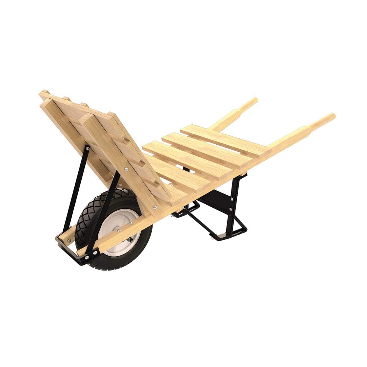 Bon Tool Brick & Tile Barrow - Single Flatfree Tire Wood Handle