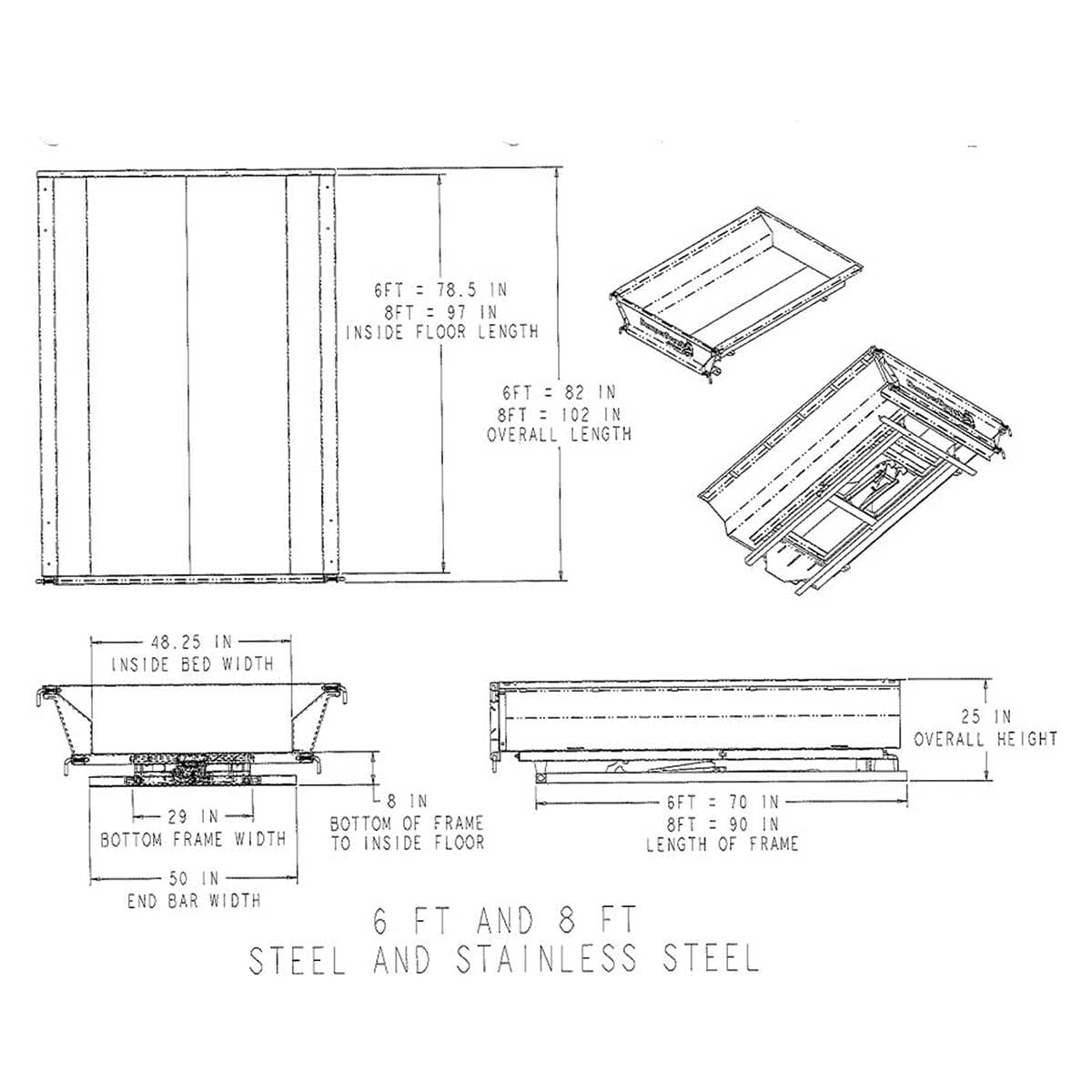 SaltDogg 8' Stainless Steel Dump Insert