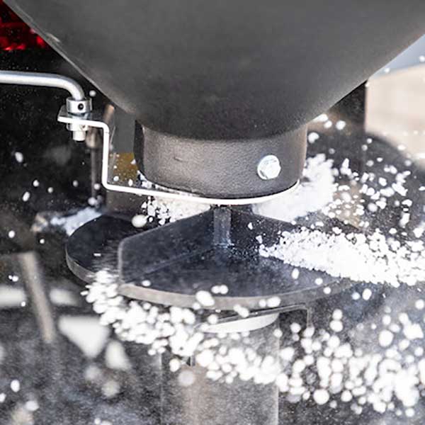 Closeup of Buyers Products 15 Gallon Vertical Mount ATV All-Purpose Spreader